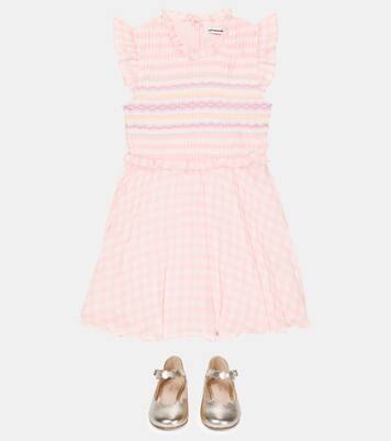 Robe brodée à carreaux vichy | Self-Portrait Kids