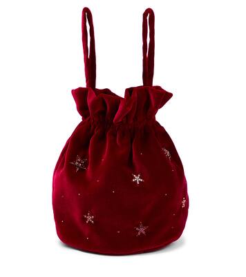 Embellished velvet bucket bag | Il Gufo
