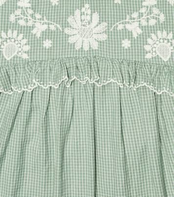 Robe Illi brodée en coton à carreaux | Louise Misha