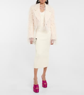 Plateau-Pantoletten Marina aus Satin | Paris Texas