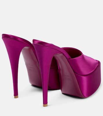 Plateau-Pantoletten Marina aus Satin | Paris Texas