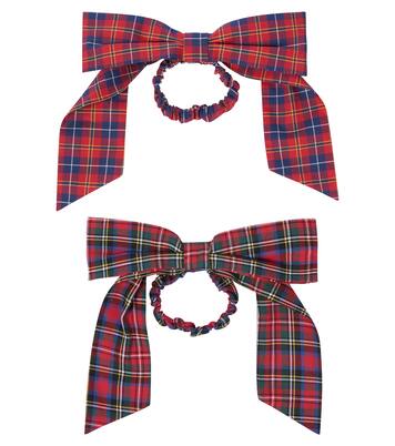 Set of 2 checked cotton scrunchies | Paade Mode