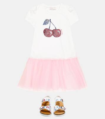 Embroidered cotton jersey dress | Monnalisa