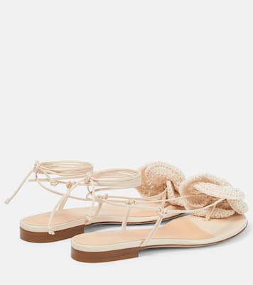 Sandalen aus Leder und Häkelstrick | Magda Butrym