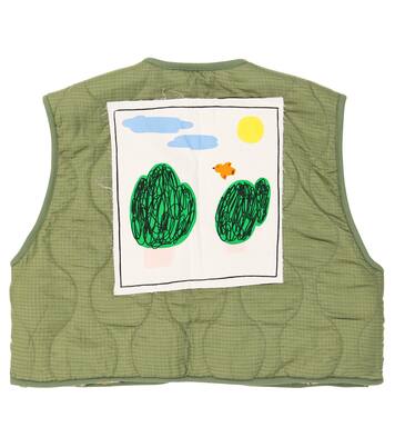 Reversible quilted leopard-print vest | Jellymallow