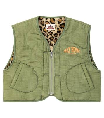 Reversible quilted leopard-print vest | Jellymallow