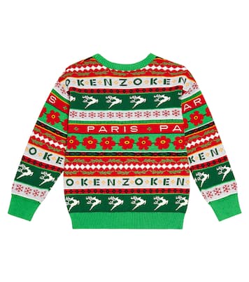 Jacquard cotton-blend sweater | Kenzo Kids