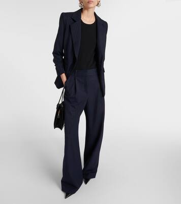 Heyser pinstripe high-rise wide-leg pants | Veronica Beard