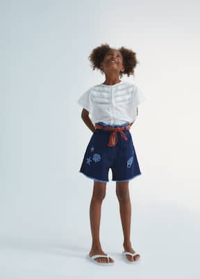 Lagoon embroidered denim shorts | The New Society