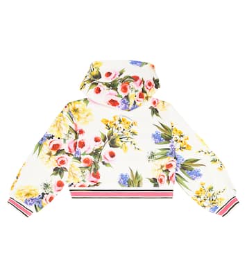DG floral cotton jersey hoodie | Dolce&Gabbana Kids