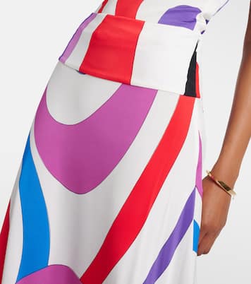 Jupe longue Marmo en satin  | Pucci