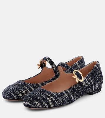 Mary Ribbon bouclé Mary Jane flats | Gianvito Rossi
