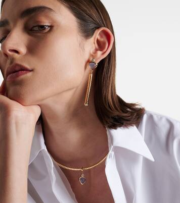 Ohrringe Trisolina aus 18kt Gelbgold mit Diamanten und Chalcedon  | Marina B