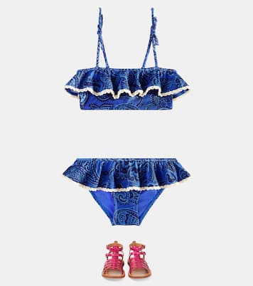 Ottie ruffled paisley bikini  | Zimmermann Kids