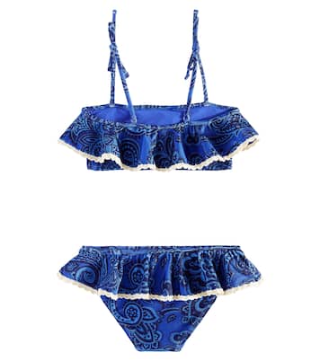 Ottie ruffled paisley bikini  | Zimmermann Kids