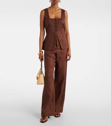 Gerade High-Rise-Hose Isotta aus Leinen | Faithfull