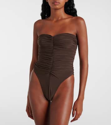 Slinky Marissa gathered swimsuit | Norma Kamali