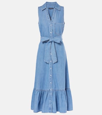 Edwina belted denim midi dress | Veronica Beard