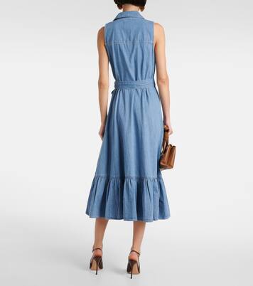 Edwina belted denim midi dress | Veronica Beard