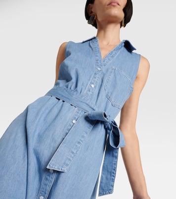 Edwina belted denim midi dress | Veronica Beard