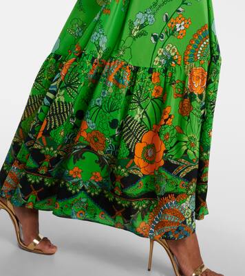 Verziertes Maxikleid aus Seide | Camilla