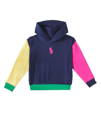 Logo colorblocked cotton-blend hoodie | Polo Ralph Lauren Kids
