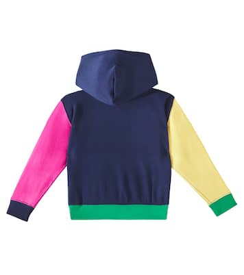 Logo colorblocked cotton-blend hoodie | Polo Ralph Lauren Kids