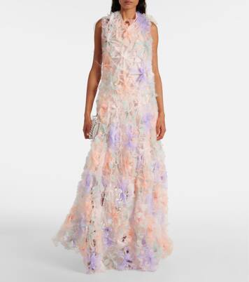 Robe longue Air-Whirl à fleurs | Susan Fang
