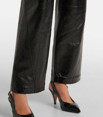 Weite High-Rise-Hose aus Leder | Jacques Wei