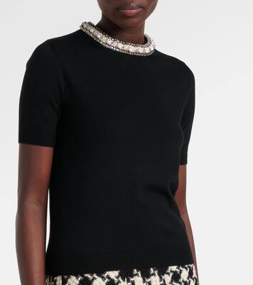 Embroidered virgin wool top | Valentino