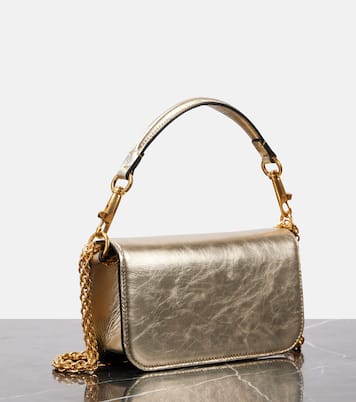 Locò Small metallic leather shoulder bag | Valentino Garavani