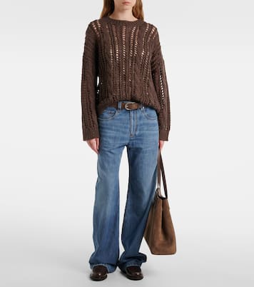 Jean droit à taille mi-haute | Brunello Cucinelli