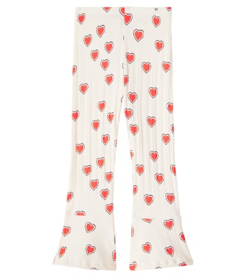 Outlined Hearts cotton-blend flared pants | Mini Rodini