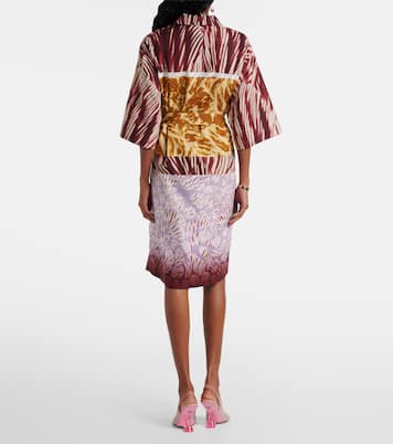 Abito chemisier in popeline di cotone con stampa | Dries Van Noten