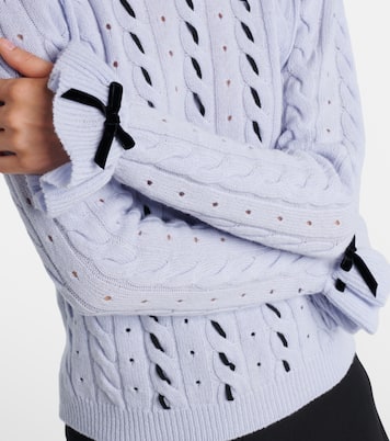 Jersey trenzado de lana virgen con lazos | Valentino