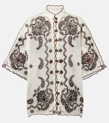 Camisa Ascension de lino bordada | Zimmermann