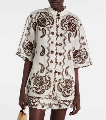 Camisa Ascension de lino bordada | Zimmermann