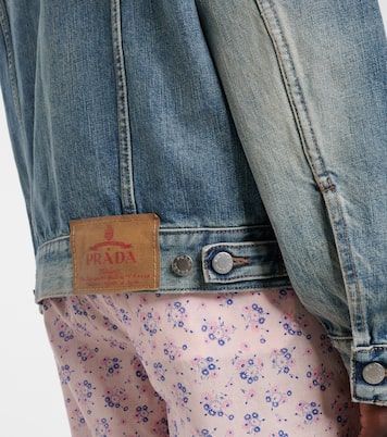 Leather-trimmed denim jacket | Prada