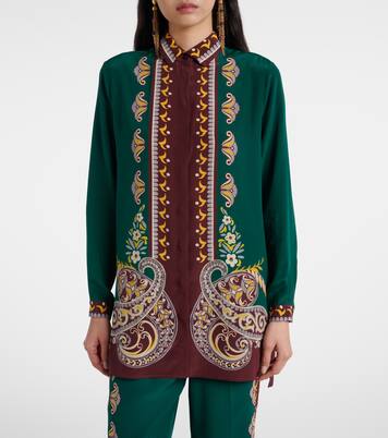 Bedrucktes Oversize-Hemd aus Seide | Etro