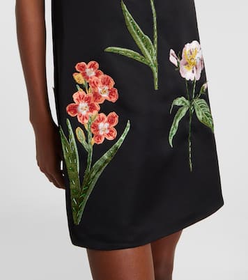 Abito corto Leia con applicazioni floreali | Leo Lin