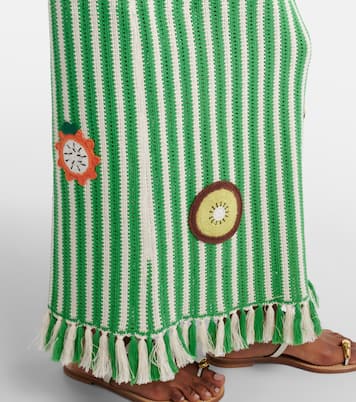 Sundae crochet embroidered cotton maxi skirt | Alémais