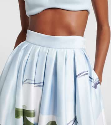 Falda larga plisada estampada  | Leo Lin