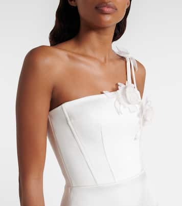 Floral-appliqué bustier dress | David Koma