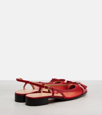 Valet Du Roi leather and mesh slingback flats | Valentino Garavani