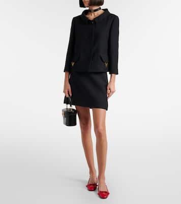 Valet Du Roi leather and mesh slingback flats | Valentino Garavani