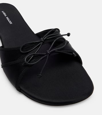 Eleonora bow-detail satin sandals | Amina Muaddi