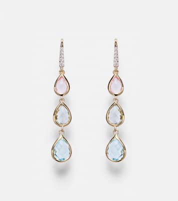 Boucles d’oreilles en or 14 ct (585/1000) et pierres précieuses | Mateo