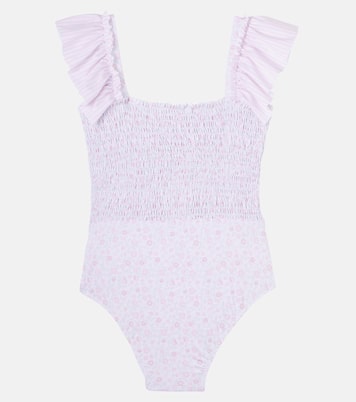 Floral ruffled shirred swimsuit | Patachou