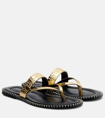 Sandalen aus Metallic-Leder | Dries Van Noten