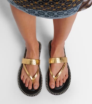 Sandalen aus Metallic-Leder | Dries Van Noten